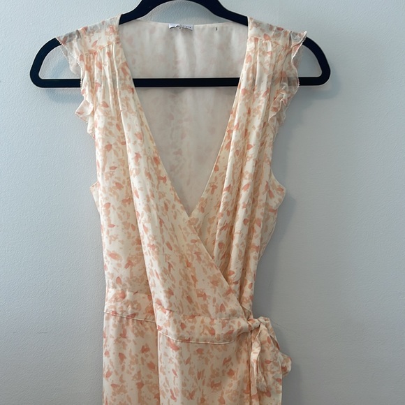 NWOT ECRU Nyongo Ruffle Wrap Tank Floral Dress in peach - size 6 - Picture 9 of 10